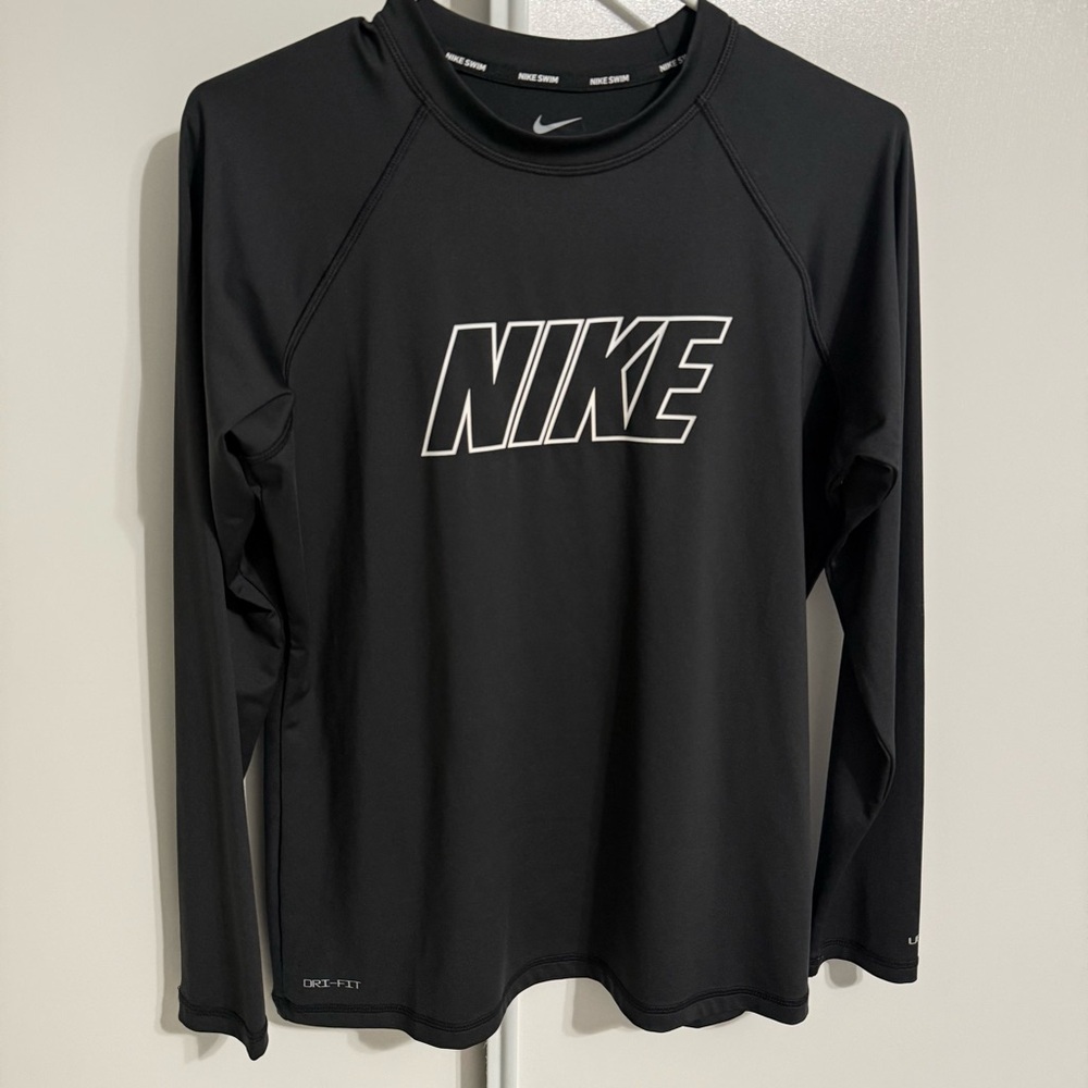 Nike Black Long Sleeve Swim Top Rashguard